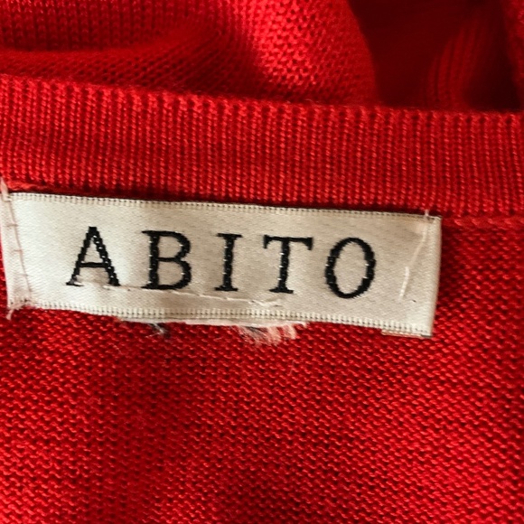 Abito Orange Lace Sweater Open Front Cardigan Women's Size Medium - Picture 8 of 8